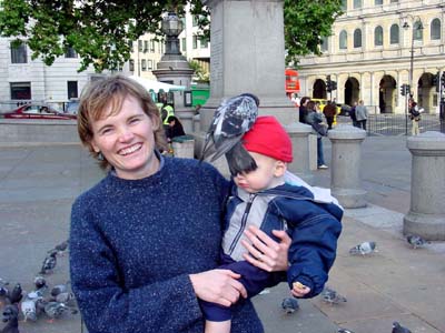 Close encounter with the pidgeons of Trafalgar Square