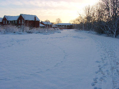 Sunrise over the snow