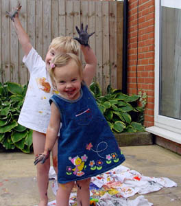 Some spontaneous creative movement after hand painting