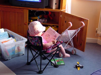 Misha reading her favourite book