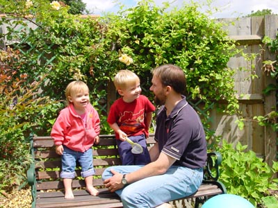 Fun with Dad in the garden...