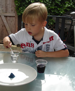 Josh and one of his science experiments