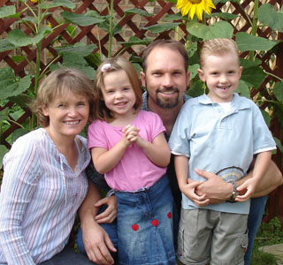 A family photograph at the veggie patch