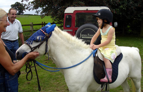 Misha in her element atop a pony