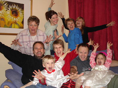 Some christmas merriment with Granny, Kirstie, Dan, Cal & Brigid (Cal's sister)
