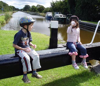 Refreshment break on a bike ride along the Grand Canal, Tullamore