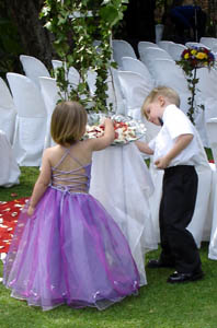 Josh and Misha seeing to the confetti