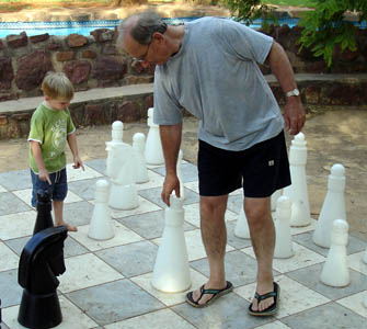 Grandpa & Joshua playing chess