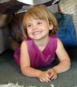 Misha in her element at Granny's house