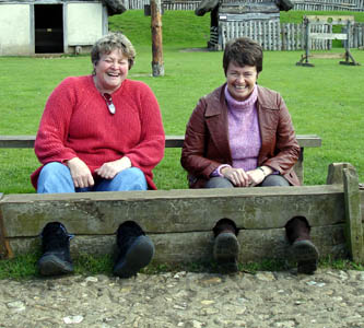 Linda and Meryl are banished to the stocks