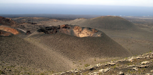 One of many monstrous craters surrounding Mt Timanfaya