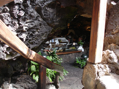 A restaurant inside Jameos del Agua