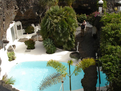 A swimming pool at the house of Cesar Manrique - a famous architect and sculptor of Lanzarote.