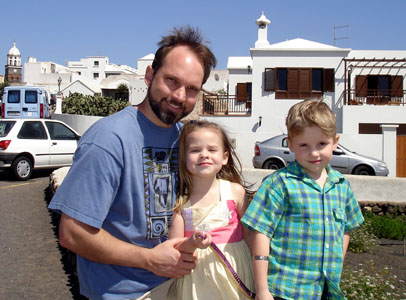 Pausing for a photo in San Bartolome