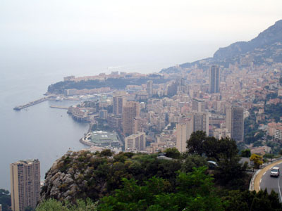 A view of Monaco from the Italy end