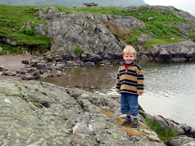 Joshua posing proudly at one of the lakes