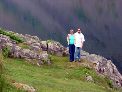 Mandy and Stef with the lake as a backdrop