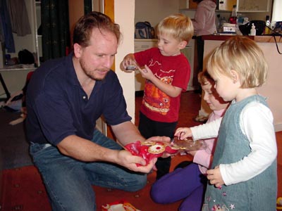 Matt handing out some cherry bakewells