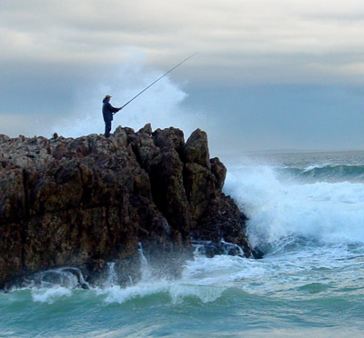 Fishing on a stormy day