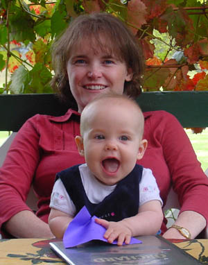All smiles with mom at the Orchard, Grabouw