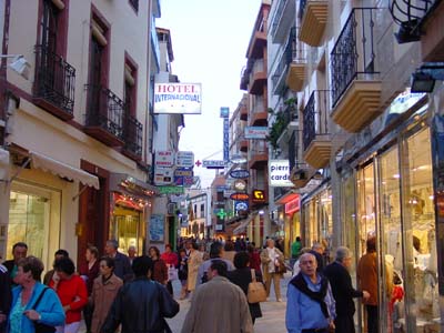 Dusk on the busy streets in the old city