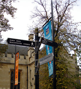 SIgns in the centre of town indicate the way to the key places to visit