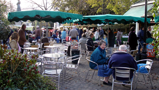 The Saturday market, filled with sounds of fruit & veg vendors and the smell of freshly brewed coffee on a cold winter's morning