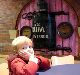 Josh awaits his snack at the local MacDonalds