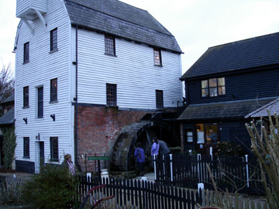 A nearby water mill with an attractive market